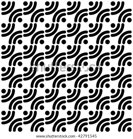 Vector simple patterns with rss black symbols on a white background