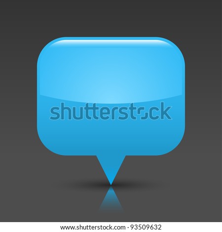 Blue glossy empty blank map pin button. Rounded rectangle web icon with black shadow and color reflection on dark gray background. This vector saved in 8 eps. See more buttons in my gallery