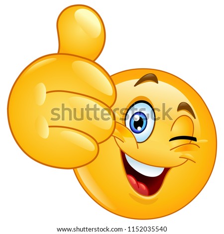 Thumb up winking emoticon