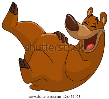 Bear rolling on the floor laughing
