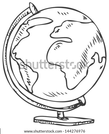 Vector doodle of a world globe stand