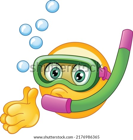 Emoji emoticon snorkeling or diving