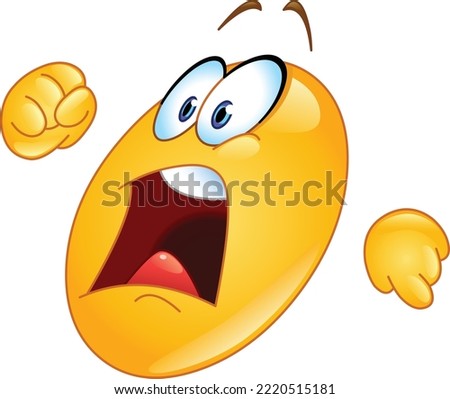 Panicked and terrified emoji emoticon running away