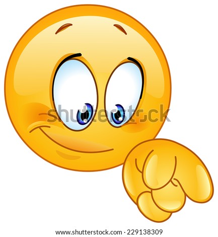 Emoticon Pointing Down With His Finger Stock Vector Illustration ...