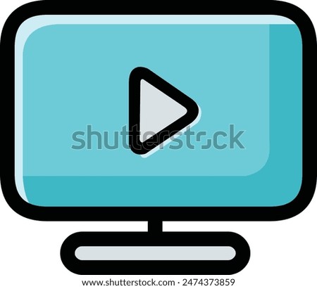 Screen with play sign, video player icon