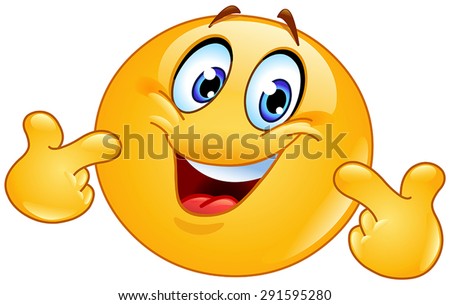 Emoticon Pointing At Himself With Both Hands. Pick Me Stock Vector ...