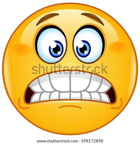 Grimacing emoji emoticon showing bared teeth