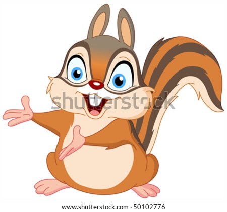 Cute Squirrel Presenting Stock Vector Illustration 50102776 : Shutterstock