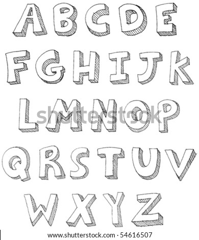 Hand Drawn Vector Abc Letters - 54616507 : Shutterstock