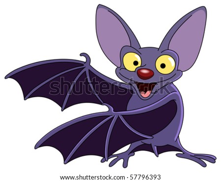 Cartoon Bat Presenting With His Wings Stock Vector Illustration ...