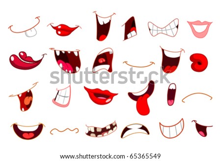 Cartoon Mouth Set Stock Vector Illustration 65365549 : Shutterstock