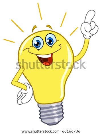 Cartoon Light Bulb Stock Vector Illustration 68166706 : Shutterstock