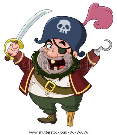 Cartoon Pirate Stock Vector Illustration 96796096 : Shutterstock