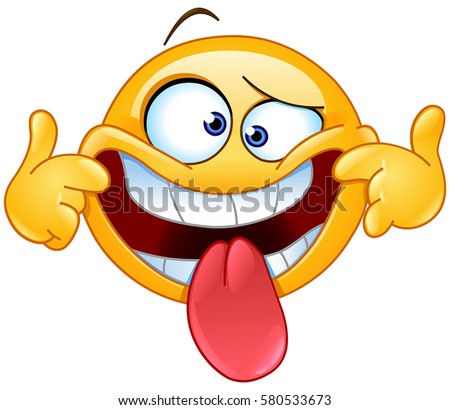 Emoticon making a funny face 