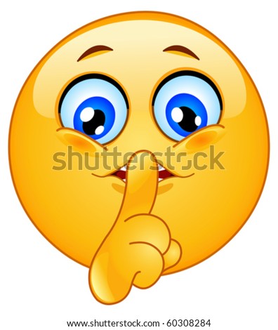 Emoticon making silence sign