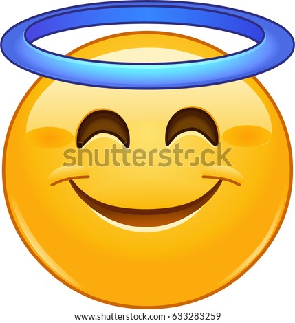 Smiling face with angel halo emoji emoticon