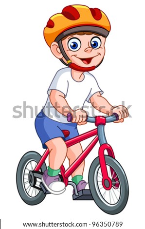 Similar – Image, Stock Photo Little kid riding his bike down