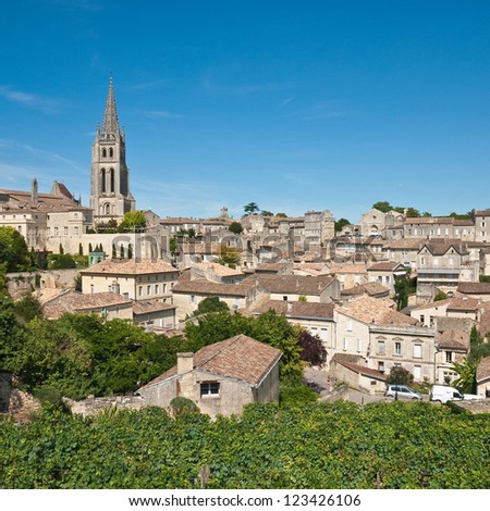 Cityscape of central Saint-Emilion, Gironde, Aquitaine, France  (A UNESCO World Heritage Site) Photo stock © 