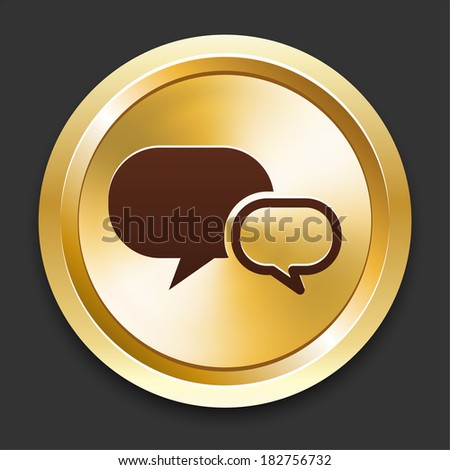 Chatbubble Icons on Gold Button Collection