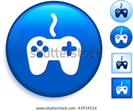 Game Controller Icon on Internet Button Original Vector Illustration
