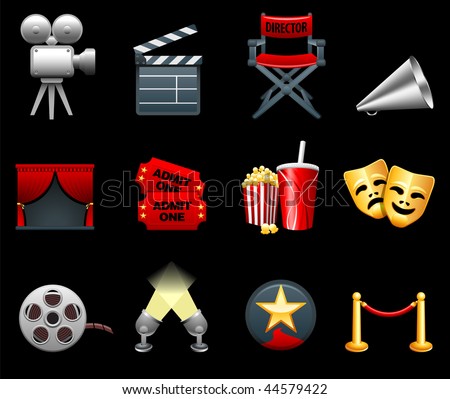 Original vector illustration: Film and movies industry icon collection