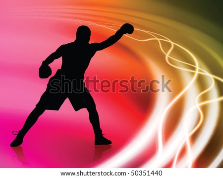 Boxer on Abstract Liquid Wave Background Original Vector Illustration