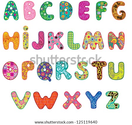 Royalty Free Fabric Alphabet Fun Cartoon Letters 421489432 Stock