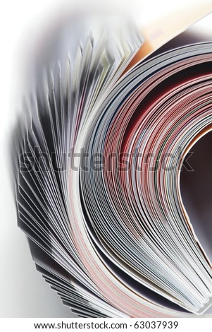 Magazine roll on white background