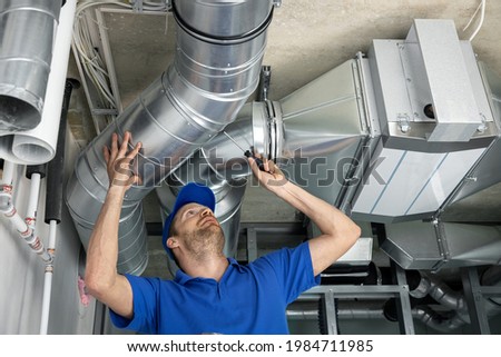 Similar – Image, Stock Photo Exhaust air pipe at a boiler as part of an industrial plant