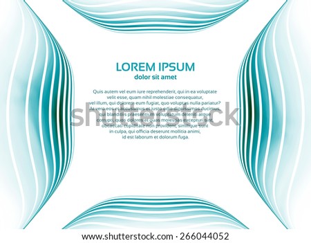 Abstract template of blank ads page with creative striped frame. Raster design layout