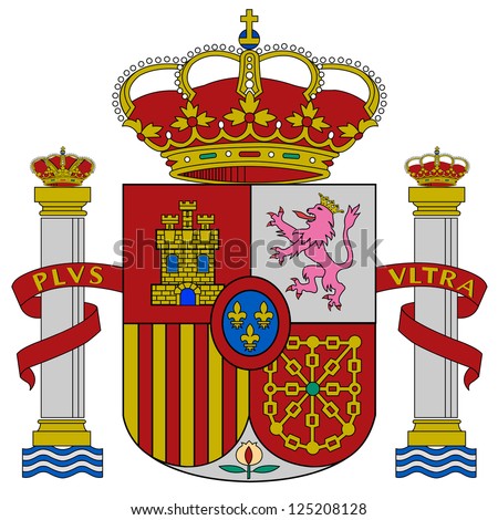 Spain flag coat of arms, vector illustration.