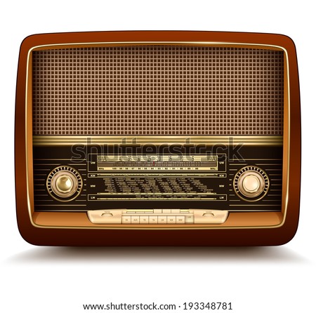 Radio retro, realistic vector illustration.