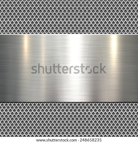Background, polished metal texture, vector.