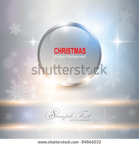 Abstract Christmas background with white snowflakes, vector.