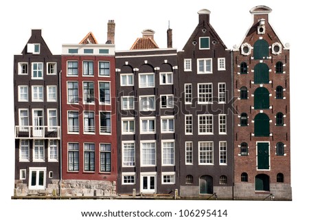 Amsterdam canal houses - Isolated