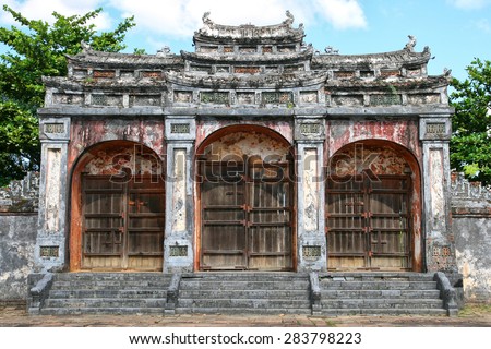 Entrance gate near the emperor\'s tombs near Hue, Vietnam