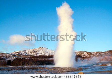Geyser in Iceland erupting