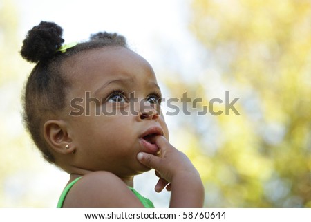 Similar – Image, Stock Photo Close up toddler hand on the table