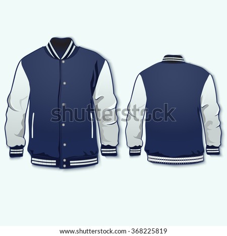 Varsity Jacket Front And Back Template. Vector. - 368225819 : Shutterstock