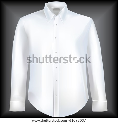 Formal Shirt With Button Down Collar And Long Sleeves Stock Vector ...
