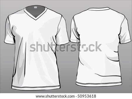 TShirt template with v-neck and half sleeves