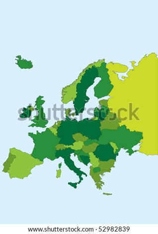 Europe map.Each country in a separate layer for easy editing.