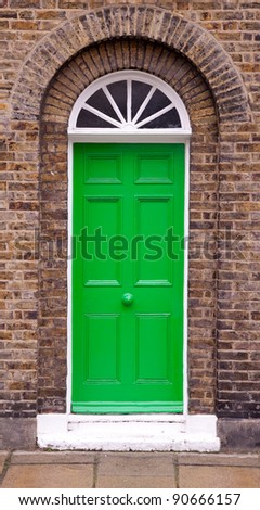 Green front door.
