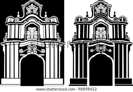 classical arch stencil in two variants vector illustration