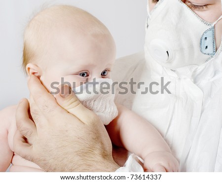 The baby uses a means of individual protection