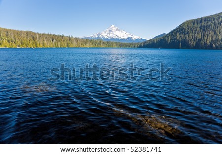 Scenic view of Lost Lake and Mount Hood, Oregon, U.S.A.