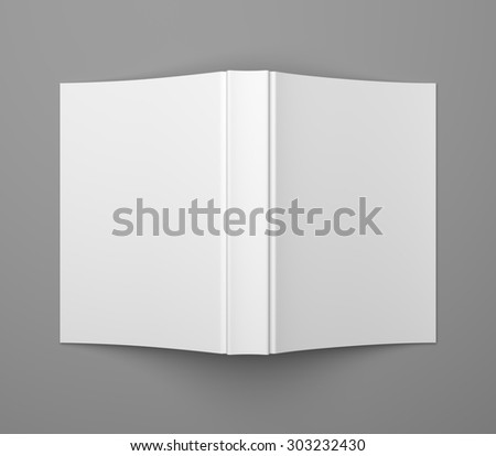 Blank soft cover book template on gray background