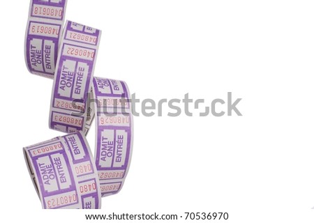A Cascade of Generic Purple and White Admit One Tickets with Room for Text
