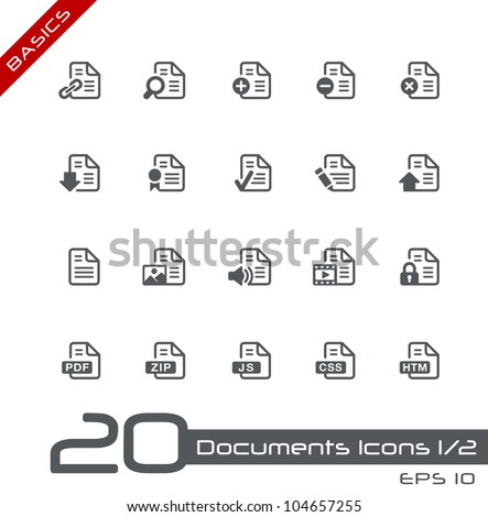 Documents Icons - 1 of 2 // Basics