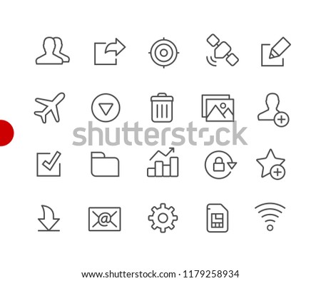 Web & Mobile Icons 2 // Red Point Series - Vector line icons for your digital or print projects